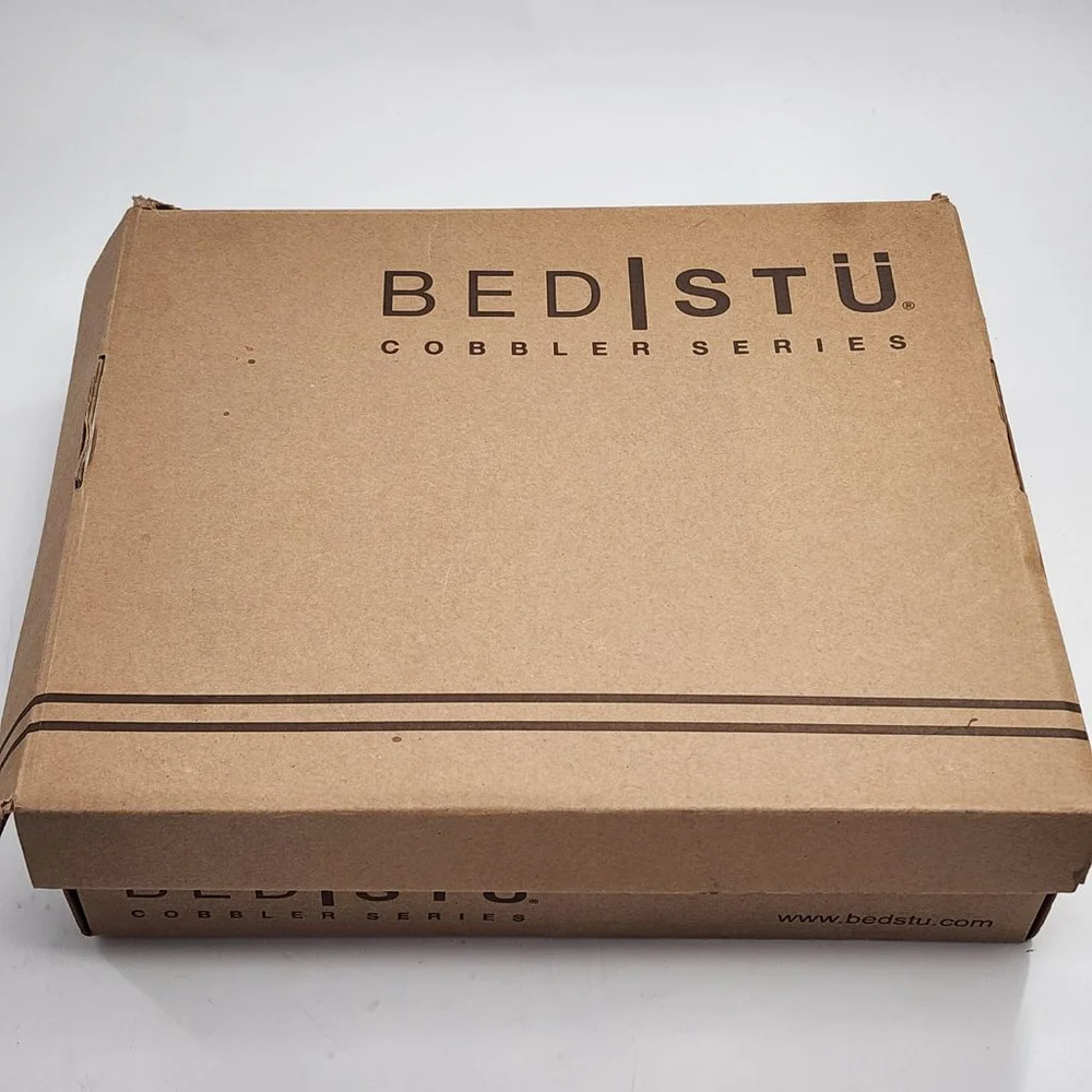 BED‎ STU NIB Gogo Distressed Leather Mid-Calf Boots 8.5 Brown White